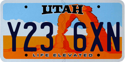 UT license plate Y236XN