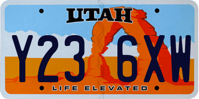 UT license plate Y236XW