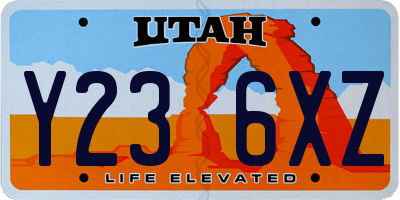 UT license plate Y236XZ