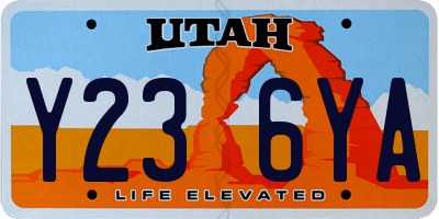 UT license plate Y236YA