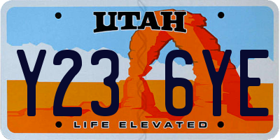 UT license plate Y236YE