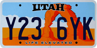 UT license plate Y236YK
