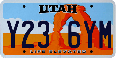 UT license plate Y236YM