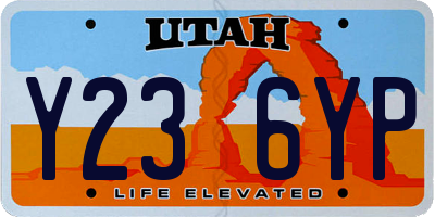 UT license plate Y236YP