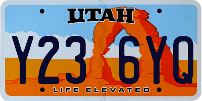 UT license plate Y236YQ