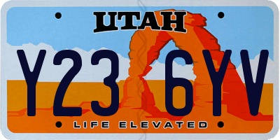UT license plate Y236YV