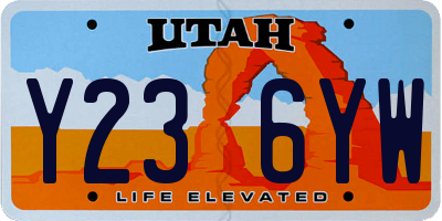UT license plate Y236YW