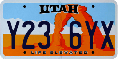 UT license plate Y236YX