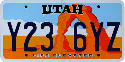 UT license plate Y236YZ
