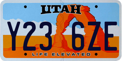 UT license plate Y236ZE