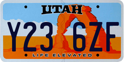 UT license plate Y236ZF