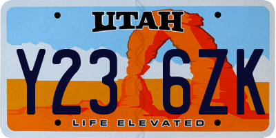 UT license plate Y236ZK
