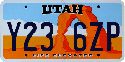 UT license plate Y236ZP