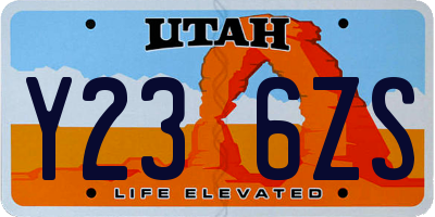 UT license plate Y236ZS
