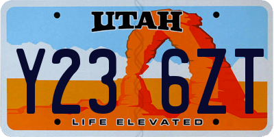 UT license plate Y236ZT