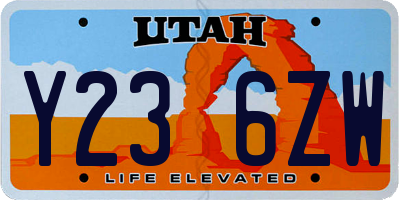 UT license plate Y236ZW