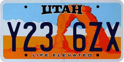 UT license plate Y236ZX