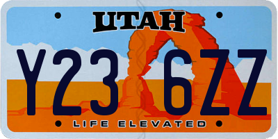 UT license plate Y236ZZ