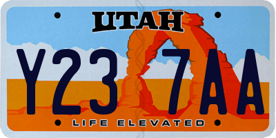 UT license plate Y237AA