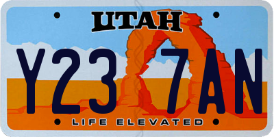 UT license plate Y237AN