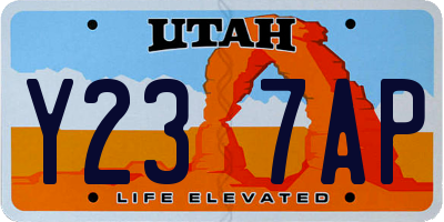 UT license plate Y237AP