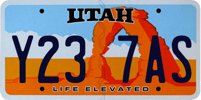UT license plate Y237AS