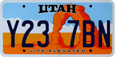 UT license plate Y237BN