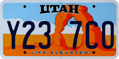 UT license plate Y237CO