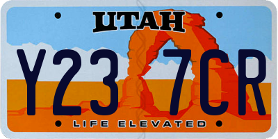 UT license plate Y237CR