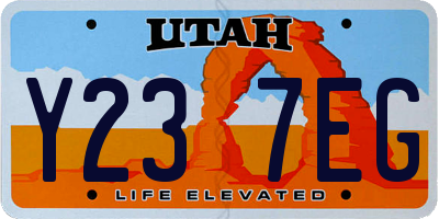 UT license plate Y237EG