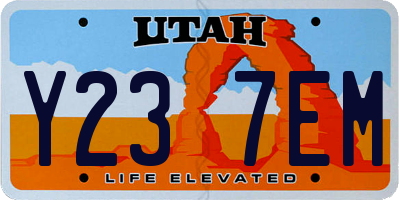 UT license plate Y237EM
