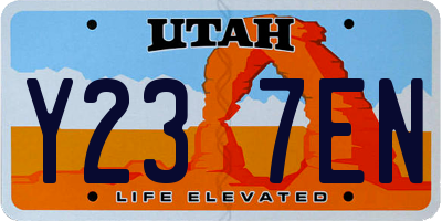 UT license plate Y237EN