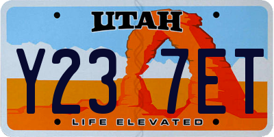 UT license plate Y237ET