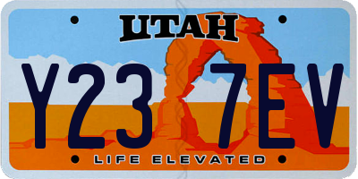 UT license plate Y237EV
