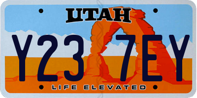 UT license plate Y237EY