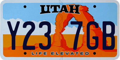 UT license plate Y237GB