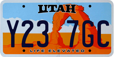 UT license plate Y237GC