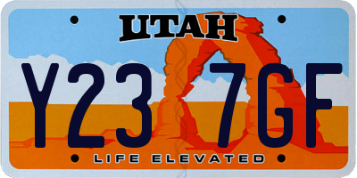UT license plate Y237GF