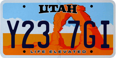 UT license plate Y237GI