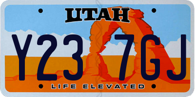 UT license plate Y237GJ
