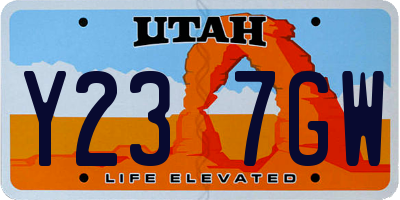 UT license plate Y237GW