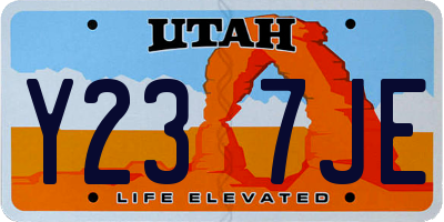 UT license plate Y237JE