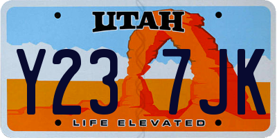 UT license plate Y237JK