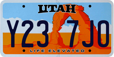 UT license plate Y237JO