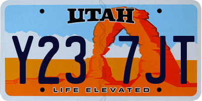 UT license plate Y237JT