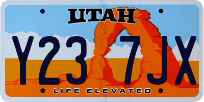 UT license plate Y237JX