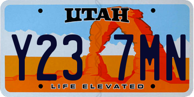 UT license plate Y237MN
