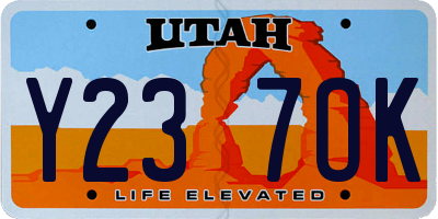 UT license plate Y237OK