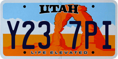 UT license plate Y237PI