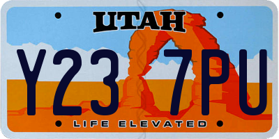 UT license plate Y237PU